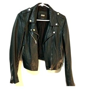 Leather biker jacket